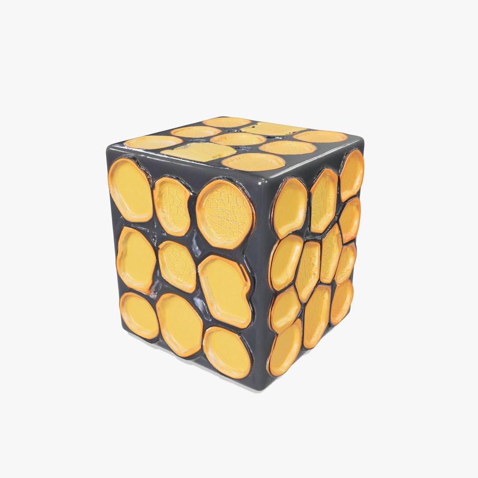 Hexagonal Amber Cube model pack